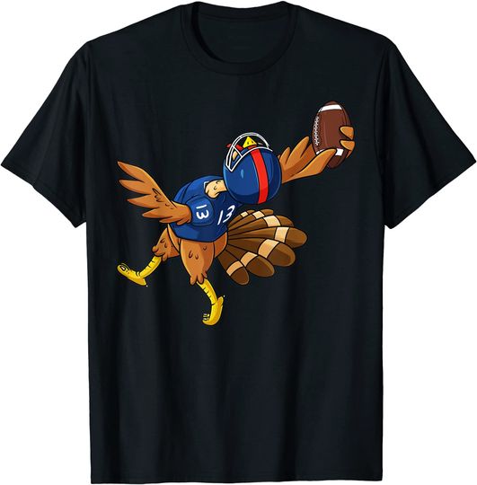 Thanksgiving Turkey Jr. Wide Receiver Catching Football T-Shirt