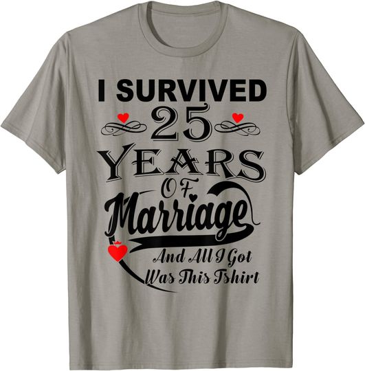 25th Wedding Anniversary For Her and Him Couples T-Shirt