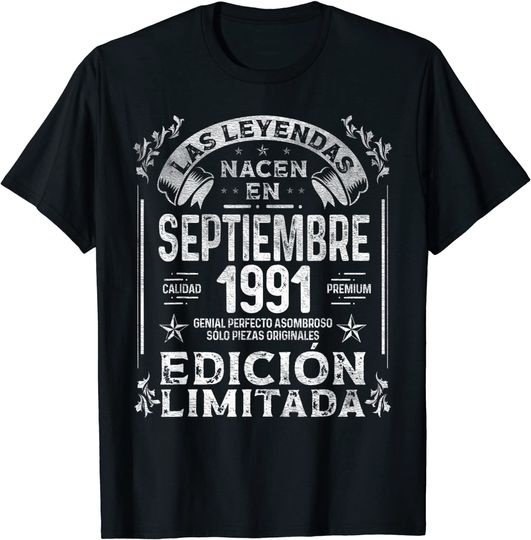 Camiseta Septiembre de 1991 Unisex
