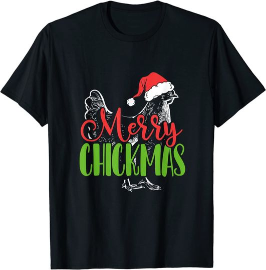 Merry Chickmas Funny Chicken Santa Claus Christmas Costume T-Shirt