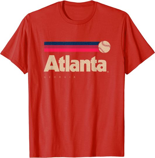 Red Atlanta Baseball Softball City Georgia  Atlanta T-Shirt