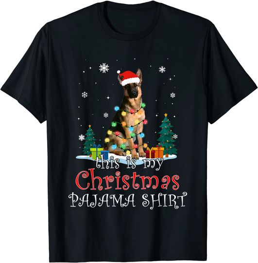 Christmas German Shepherd Pajama Lights Love Dog T-Shirt