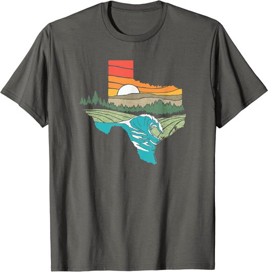 Texas Outdoors Vintage Nature Illustration Graphic T-Shirt