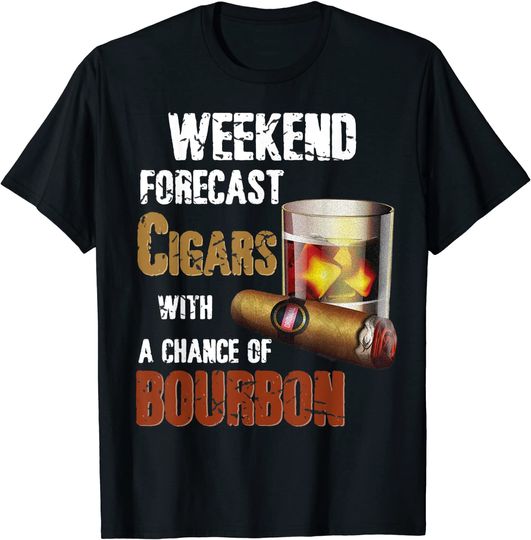 Bourbon Cigar Lover T-Shirt Cigars Smokers Whiskey Drinking