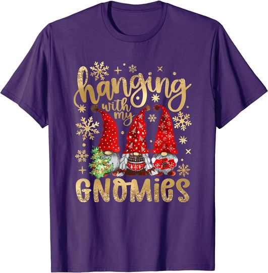 Hanging With My Gnomies Santa Gnome Christmas Pajama T-Shirt