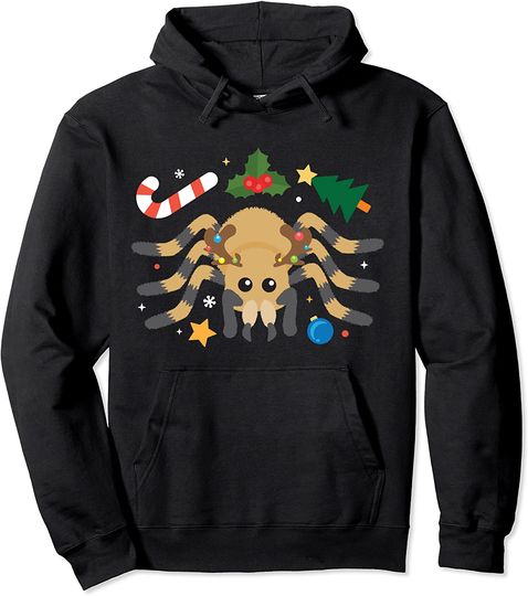 Cute Tarantula Reindeer Funny Cute Spider Owner Christmas Gift Pullover Hoodie