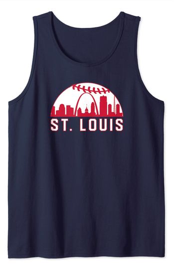 Vintage Downtown St. Louis STL Baseball Skyline Tank Top