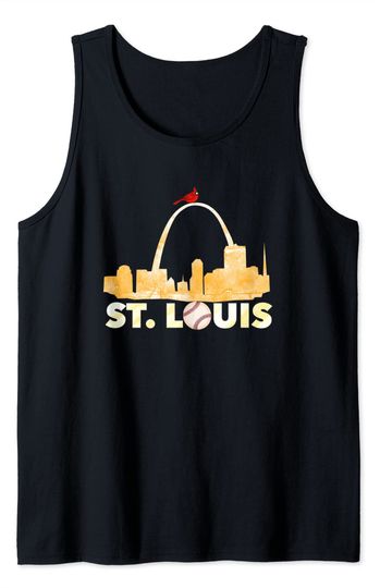 Saint Louis Red Cardinal Cool Baseball Paint Skyline 2020 Tank Top