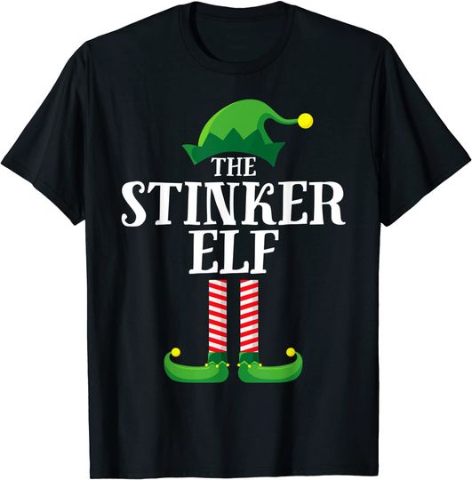 Stinker Elf Matching Family Group Christmas Party Pajama T-Shirt