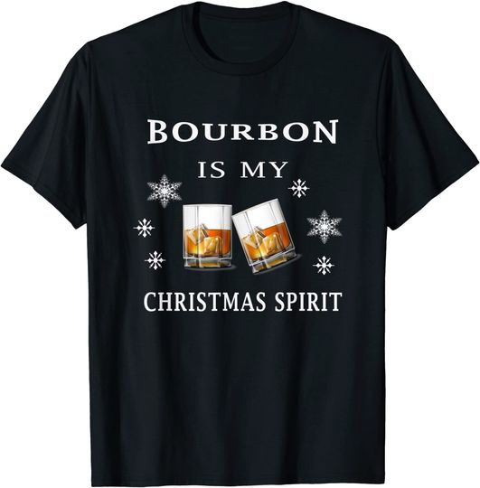 Bourbon Is My Christmas Spirit Funny Drinking T-Shirt