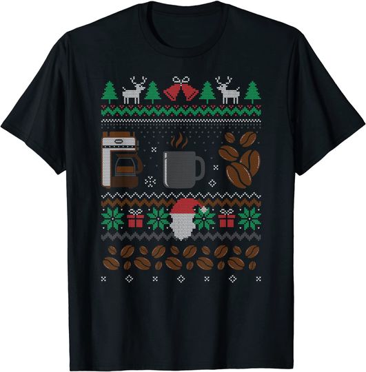 All I Want For Christmas Is Coffee Barista Ugly Sweater T-Shirt
