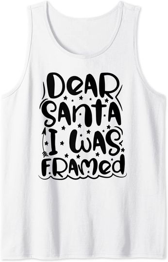 Dear Santa I Was Framed - Funny Christmas Tank Top