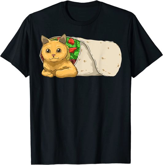 Cat Burrito Mexican Cat Cinco De Mayo Burrito Lovers Fiesta T-Shirt