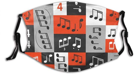 Graphic Music Notes Design Cloth Face Mask