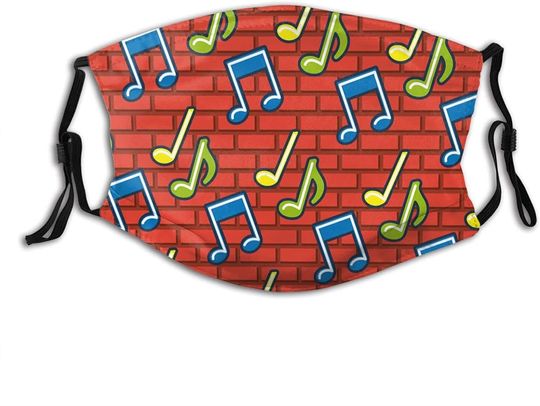 Music Notes Doodle Pattern Face Mask