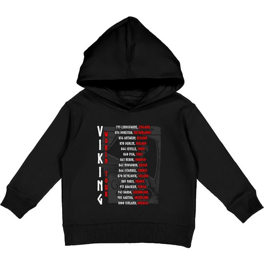 Viking World Tour Front And Backprint! Kids Pullover Hoodie