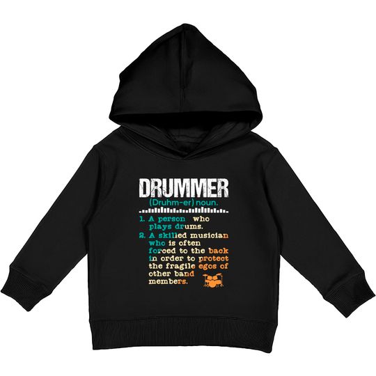 Drummer Definition Kids Pullover Hoodie