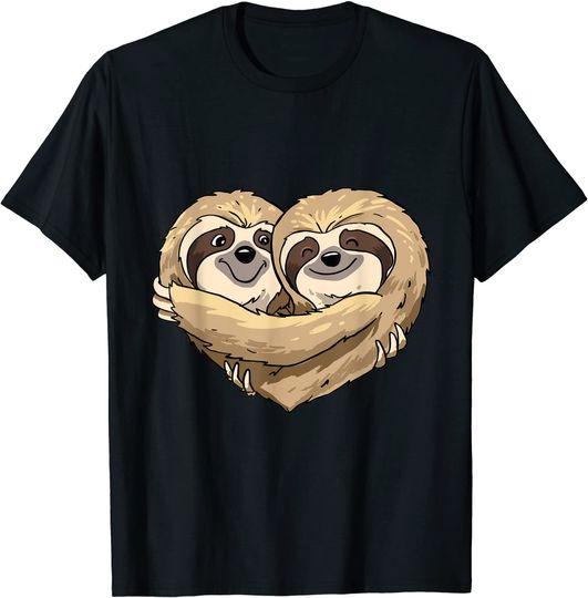Sloth Valentine T-Shirt Sloth Heart Valentines Day for Girls Men Women