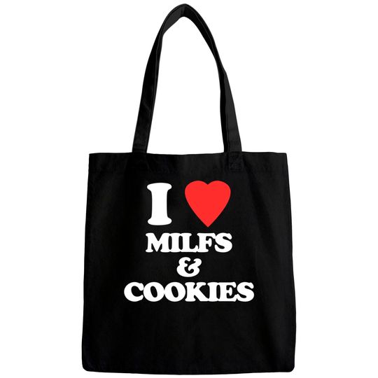I Love MILFs & Cookies Bags Funny Christmas