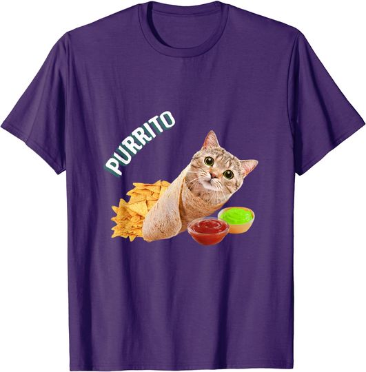 Purrito Women Men Kids Cat in a Burrito Funny Gift T-Shirt