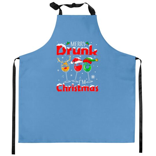 Merry Drunk I'm Christmas Beer Drinking Kitchen Apron