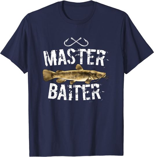 Master Baiter Funny Flathead Catfish Fishing Gifts for Men T-Shirt