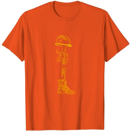 Battlefield Cross Rifle Helmet Memorial T-Shirt