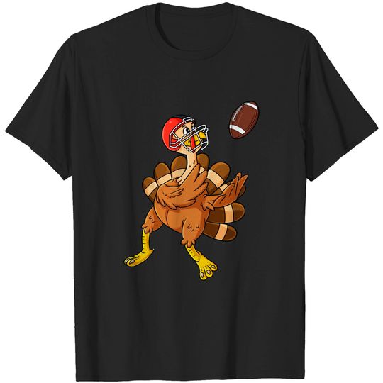 Thanksgiving Turkey Wide Receiver Football T-Shirt