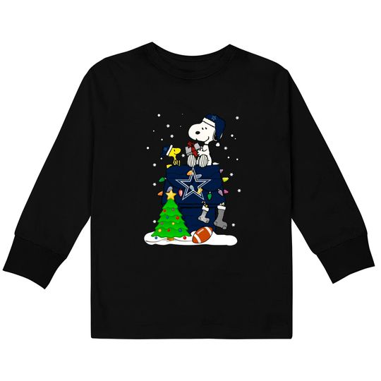 Dallas Cowboys Snoopy And Woodstock Christmas Kids Long Sleeve T-Shirt