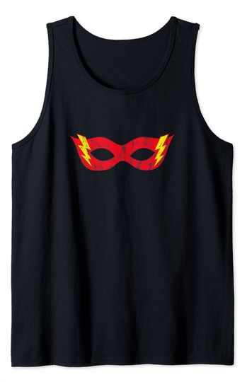 Mask lightning hero superhero comic pop art symbol costume Tank Top