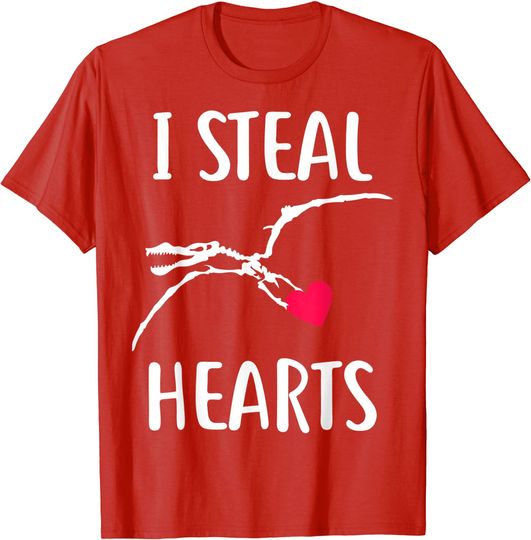 I Steal Hearts Dinosaur Lovers Valentines Day Gift T-Shirt