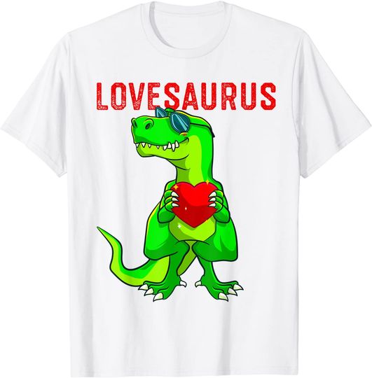 Valentines Day Dinosaur T Rex Boys Valentine Kids Lovesaurus T-Shirt