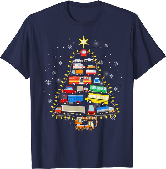 Camping Christmas Tree Lights Vehicles Camper Xmas T-Shirt