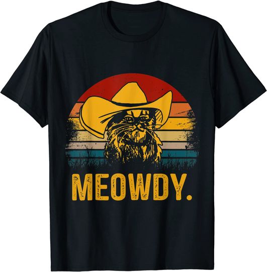 Cowboy Cat T-shirt Vintage Meowdy Cowboy Cat