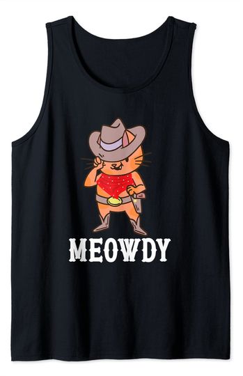 Meowdy Cat Cowboy Tank Top