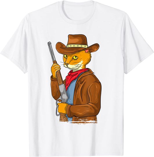 Cowboy Cat T-shirt Meowdy Texas Western Rodeo Cat