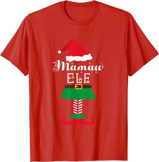 Mamaw Elf Christmas Family Elves Matching Costume T-Shirt