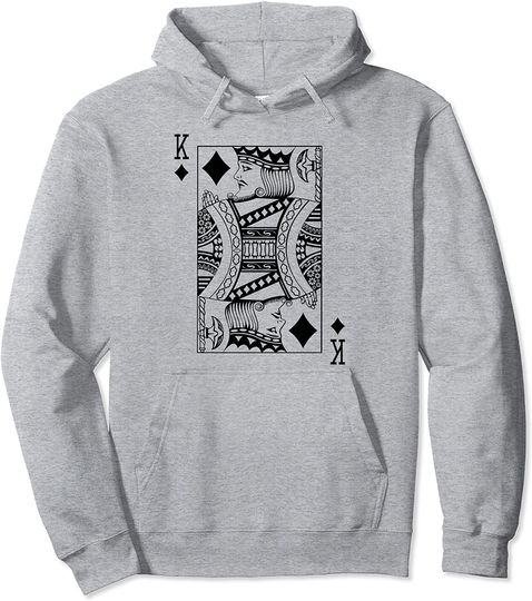 Black King Of Diamonds - Card Player Pullover Hoodie