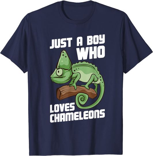 Just a Boy Who Loves Chameleons Cute Lizard Chameleon T-Shirt