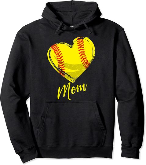 Cute Mom Softball Gift For Proud Pitchers Mama Aunt Women Pullover Hoodie