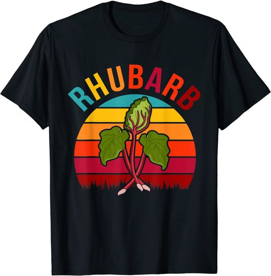 Retro National Strawberry Rhubarb Pie Day Vaporwave Rhubarb T-Shirt