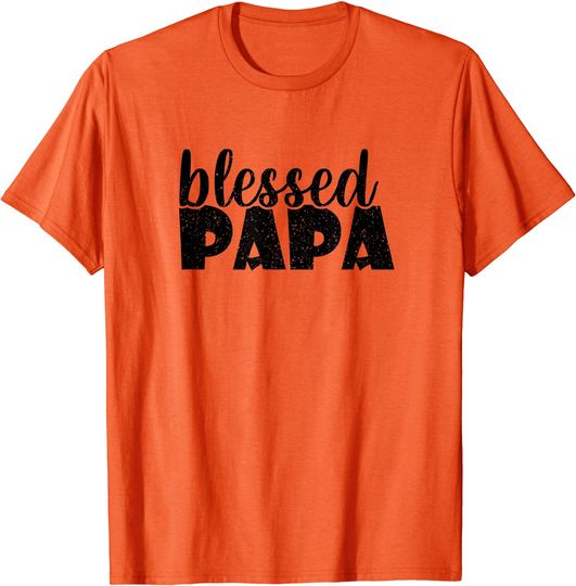 Mens Papa Grandpa Shirt Proud New Dad Blessed Papa Father's Day T-Shirt