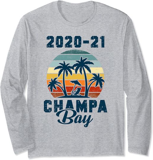 Champa Bay Long Sleeve Champa Bay 2020 2021 Florida shirt Vintage Palm Trees Sunset