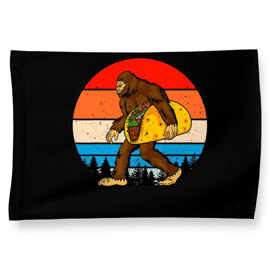 Bigfoot Holding A Taco House Flag