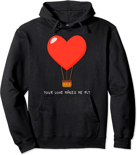 Air Balloon heart Valentines Day Gift Idea For Her For Him Pullover Hoodie