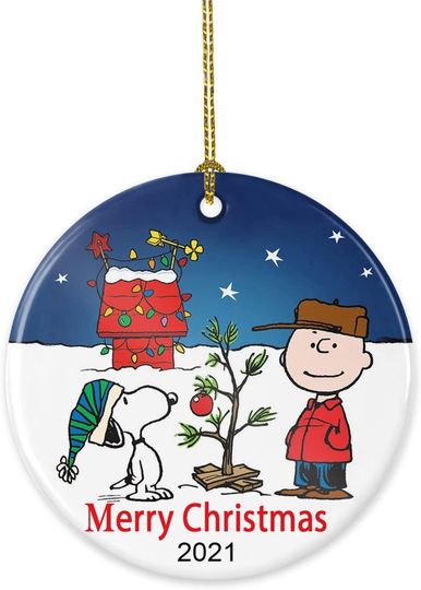 Snoopy & Charlie Brown  Merry Christmas 2021 Ornament