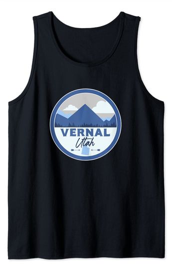 Vernal Utah UT Mountains Badge Hiking Souvenir Tank Top