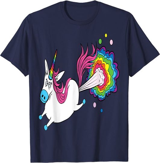 Funny Unicorn Farting Rainbow T-Shirt