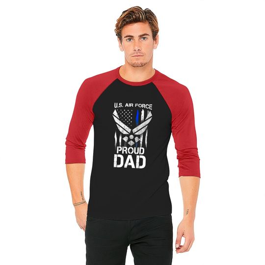 Proud Dad U.s. Air Force Stars Air Force Family Party Baseball Tee