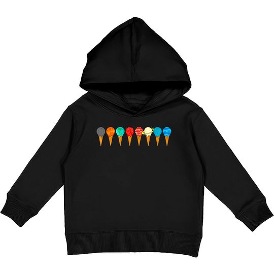 Solar System Ice Cream Planets Kids Pullover Hoodie